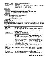 Giáo án Công nghệ Lớp 9 - Tiết 32 Vai trò của điện năng trong sản xuất và đời sống - Năm học 2013-2014